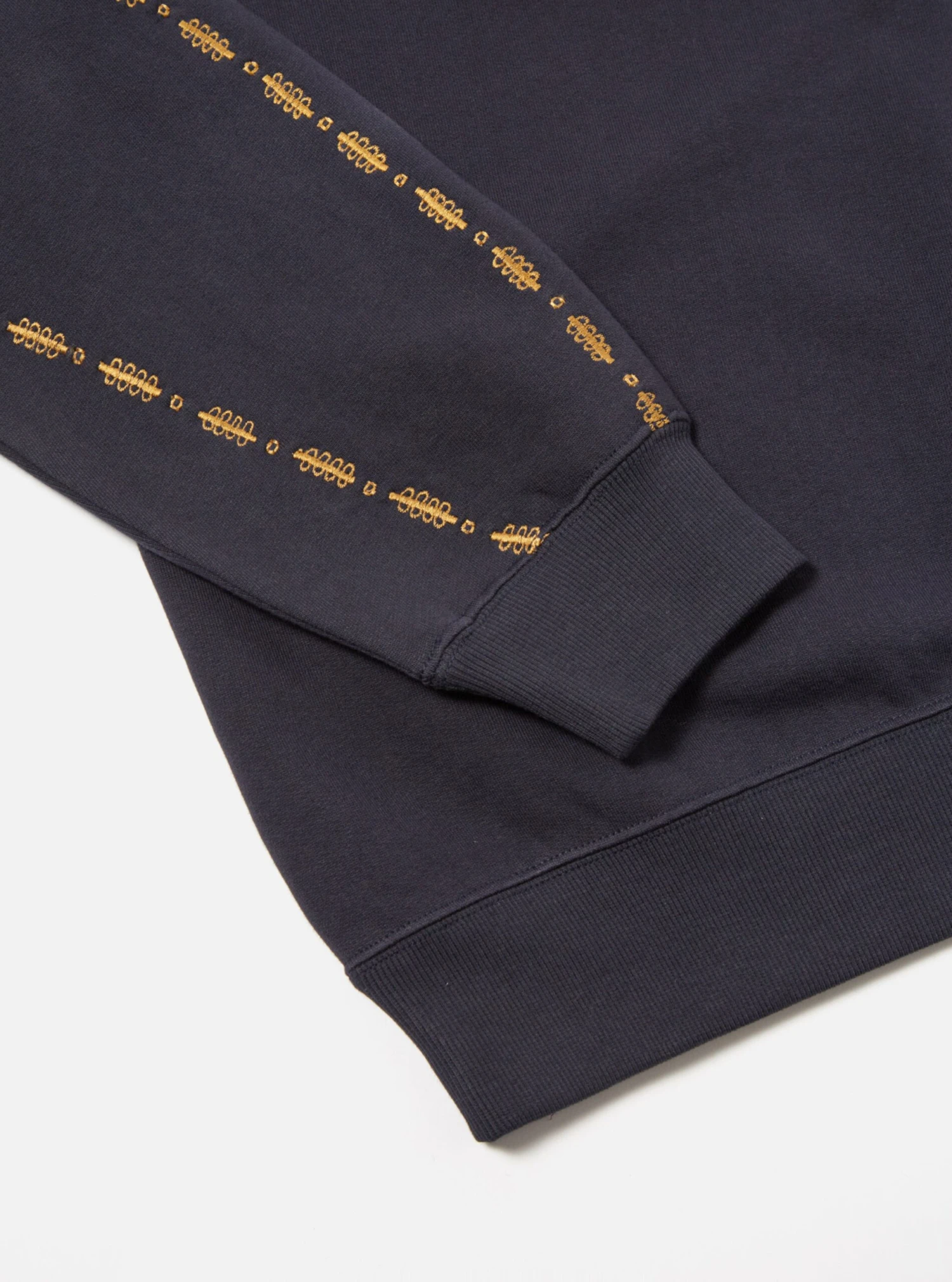 Universal Works Oversized Crew Sweatshirt In Navy Embroidered Brushback - Image 5