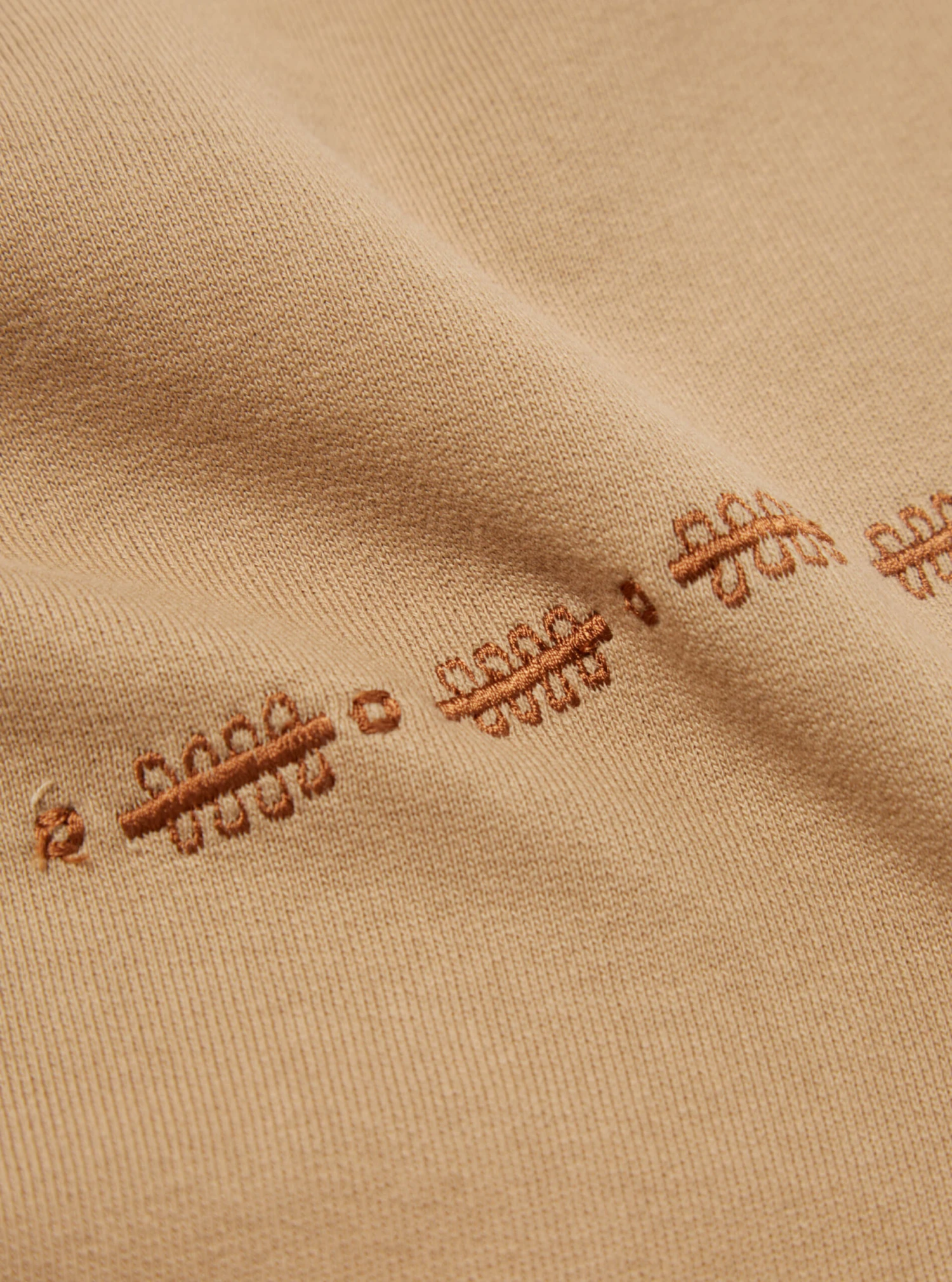 Universal Works Oversized Crew Sweatshirt In Sand Embroidered Brushback - Image 6