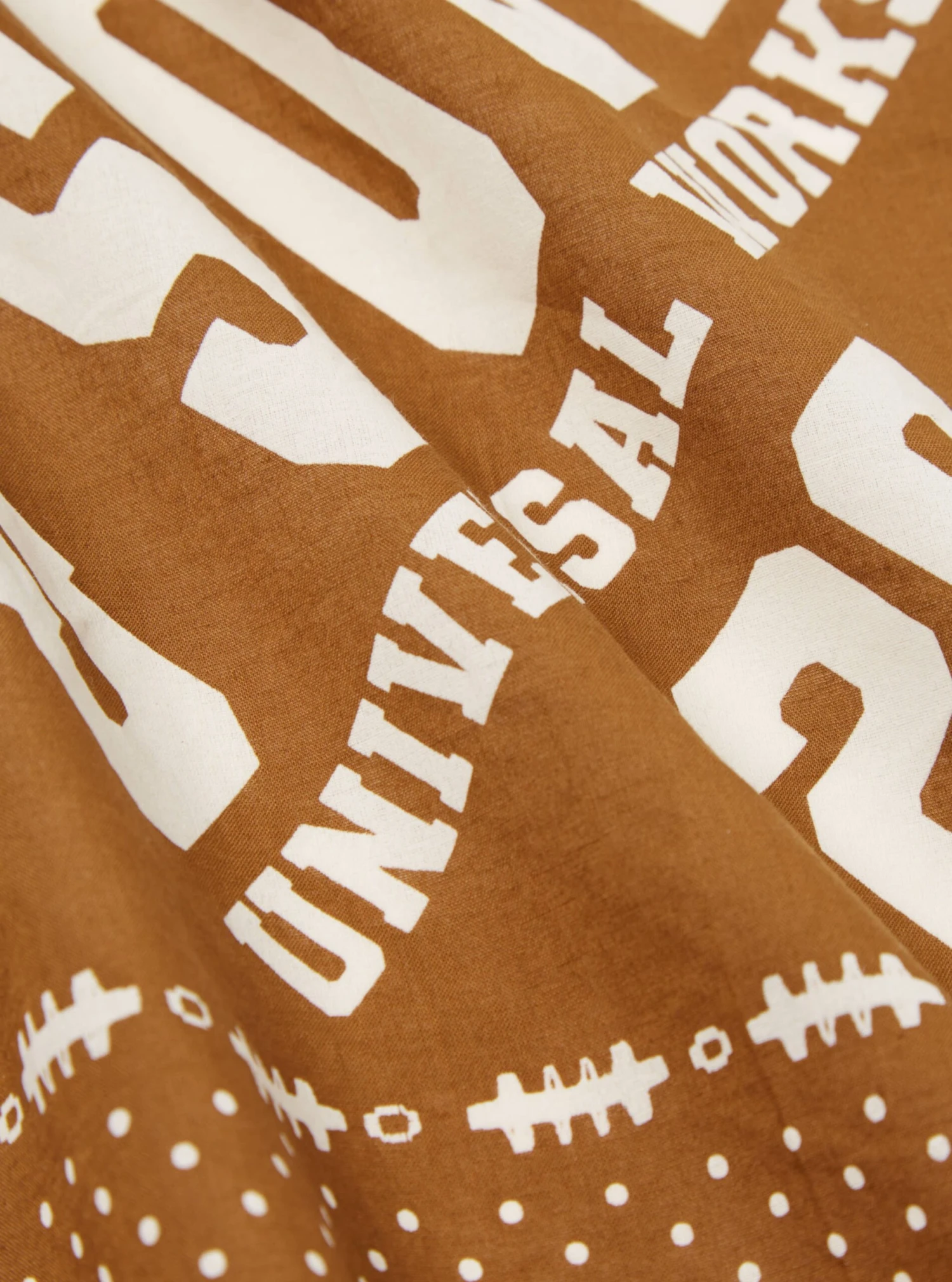 Universal Works PL&S Neckerchief In Cumin Cambric - Image 2