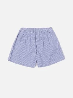 Universal Works Boxer Short In Blue Gingham Check