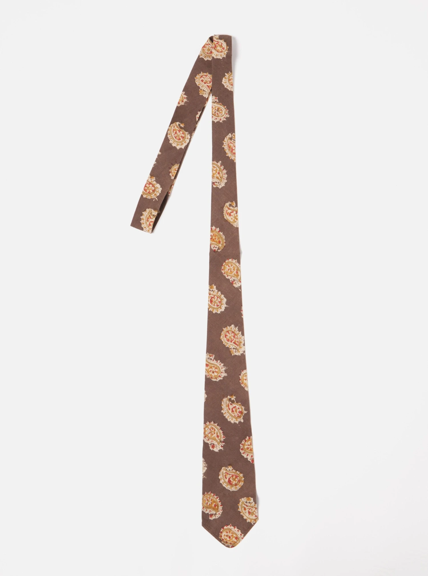 Universal Works Tie In Light Brown Kalamkari Print