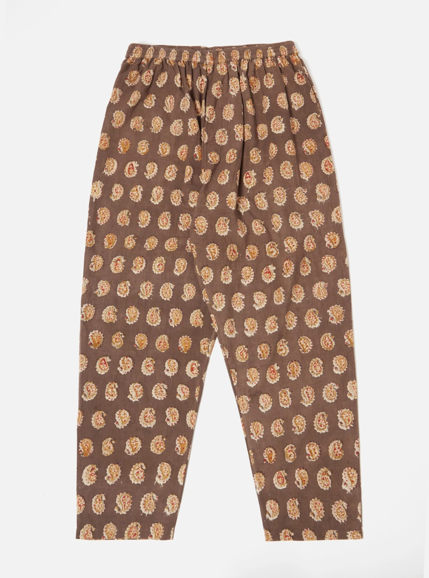 Universal Works Pyjama In Light Brown Kalamkari Print