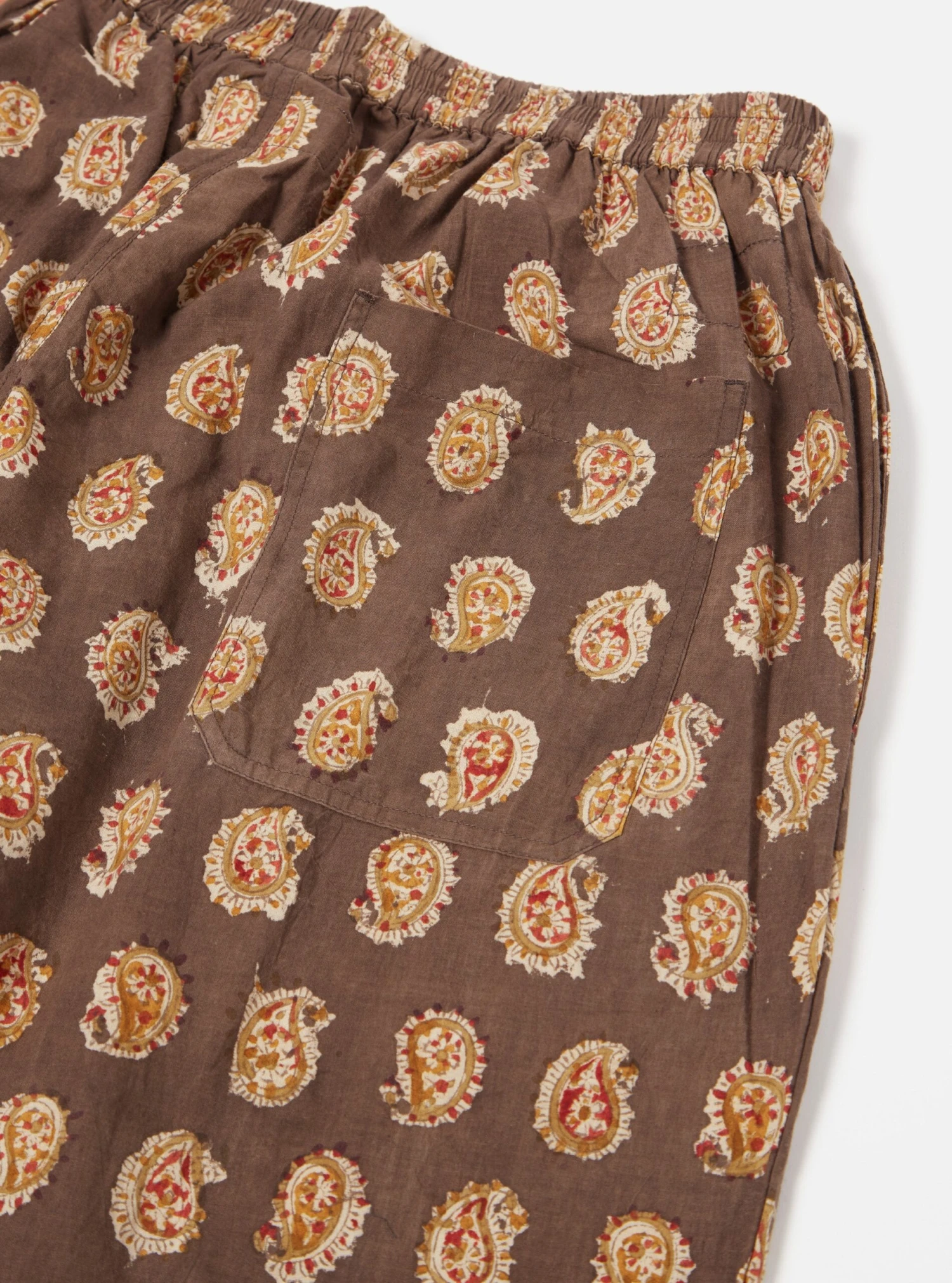 Universal Works Pyjama In Light Brown Kalamkari Print - Image 4