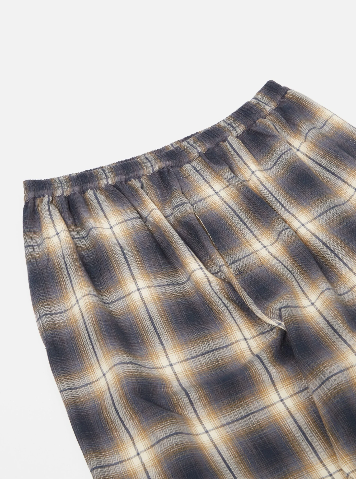 Universal Works Pyjama In Navy ES Shadow Check - Image 3