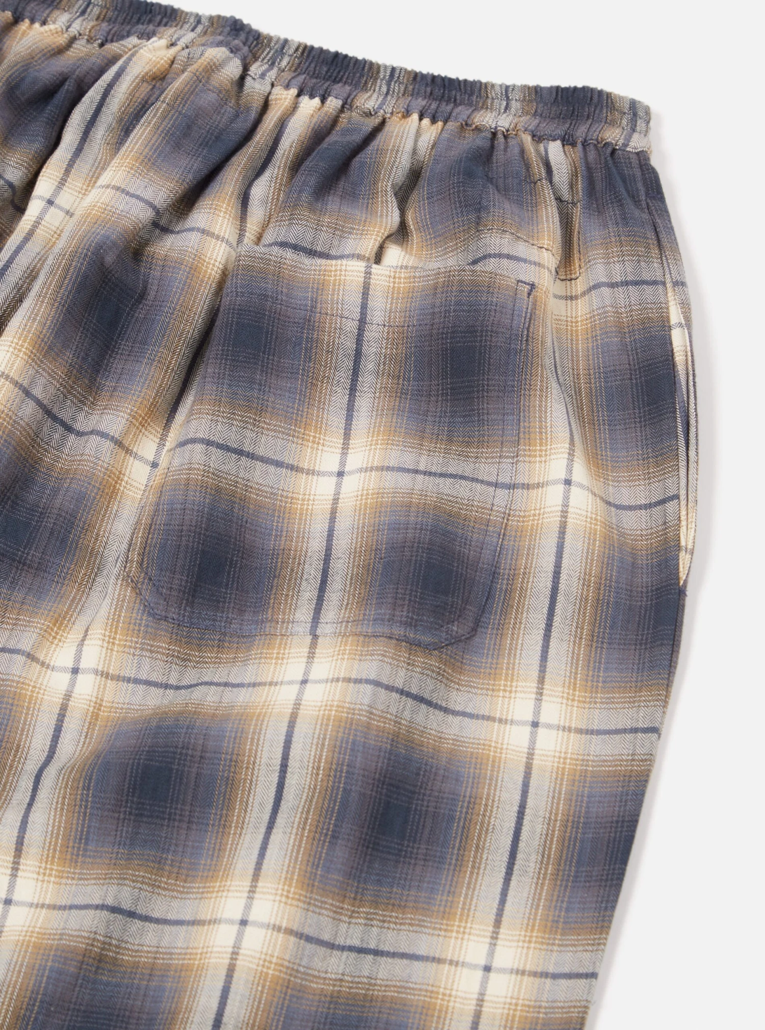 Universal Works Pyjama In Navy ES Shadow Check - Image 4