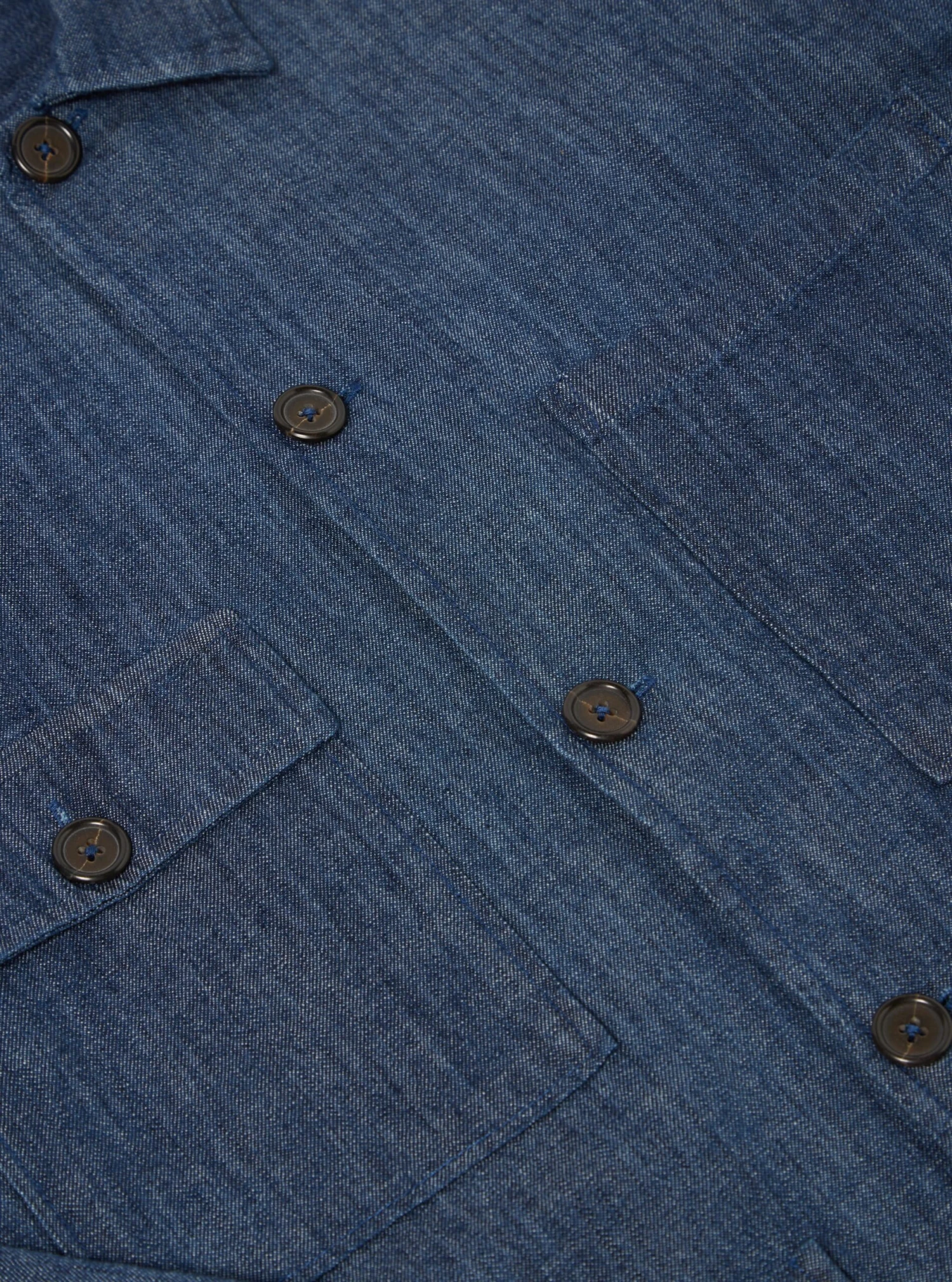 Universal Works Dockside Overshirt In Indigo 6.5oz Organic Denim - Image 6