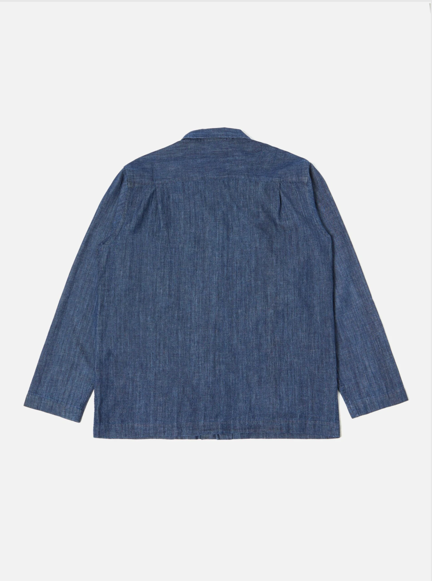 Universal Works Dockside Overshirt In Indigo 6.5oz Organic Denim - Image 3