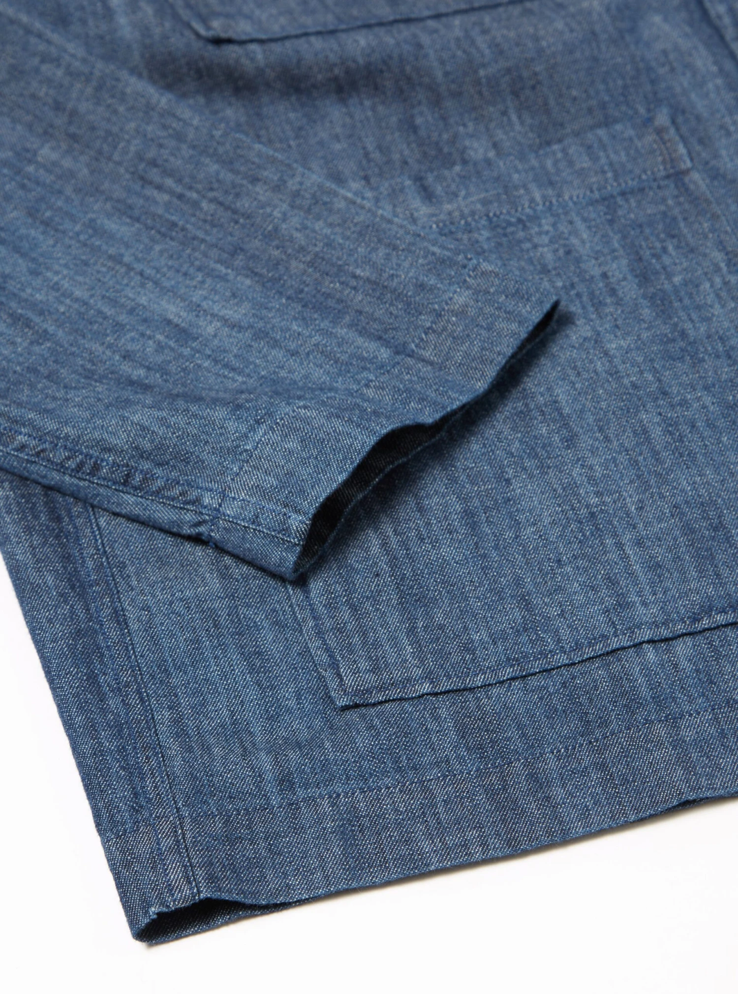 Universal Works Dockside Overshirt In Indigo 6.5oz Organic Denim - Image 5