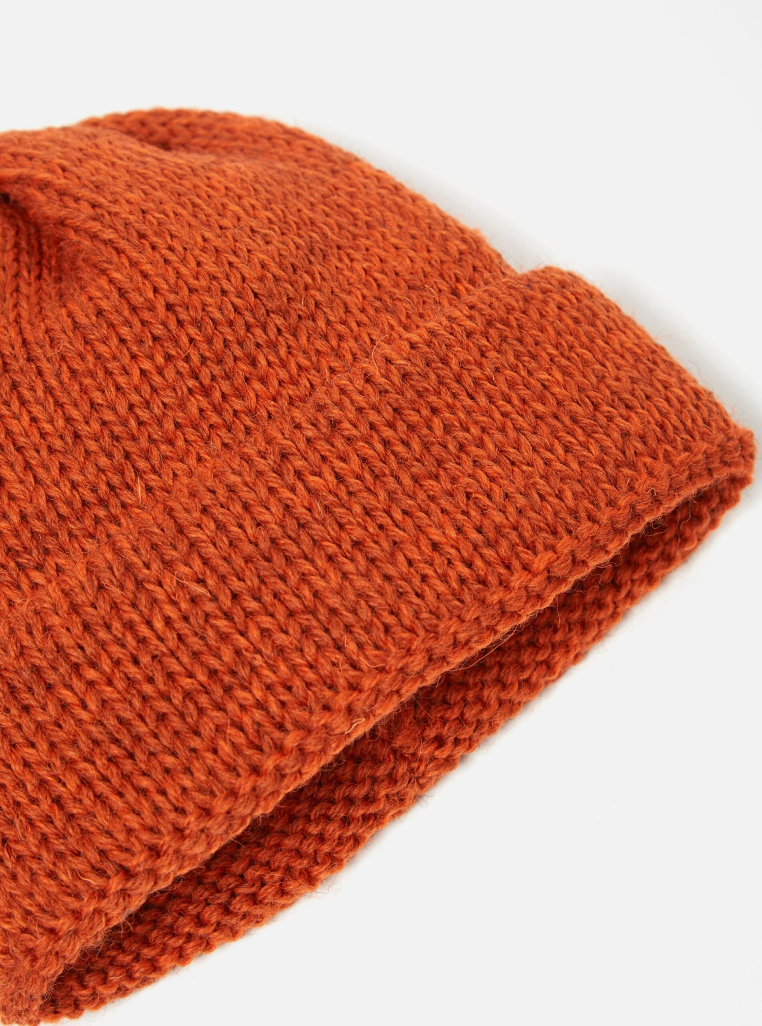 Universal Works Short Watch Cap In Rust British Wool - Image 3