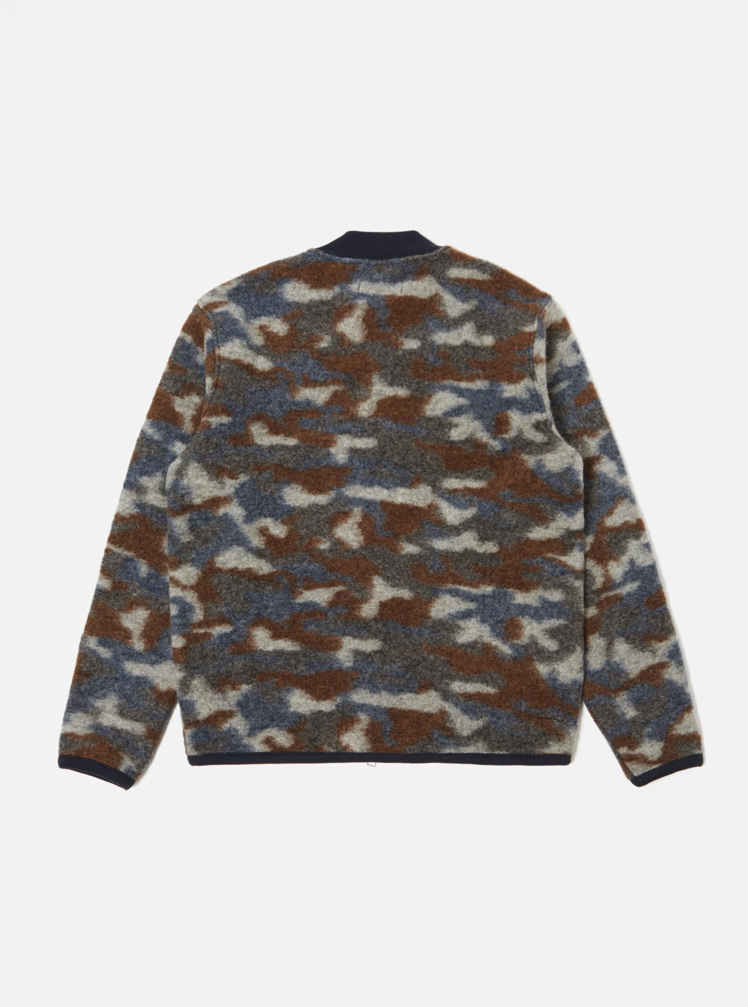 Universal Works Zip Bomber In Grey Dwight Wool Fleece - Image 3