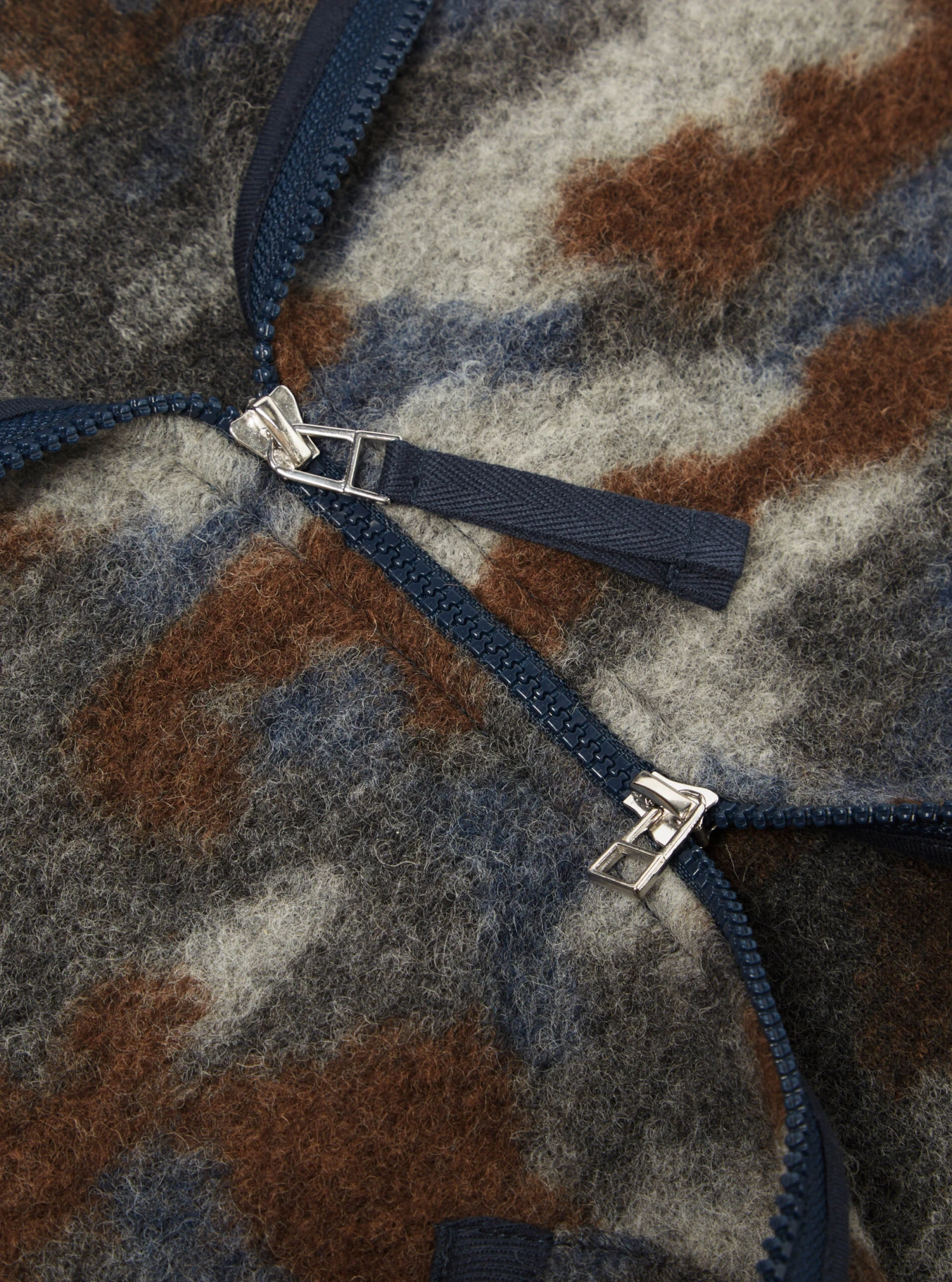 Universal Works Zip Bomber In Grey Dwight Wool Fleece - Image 5