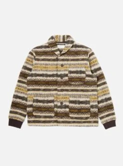Universal Works New York Cardigan In Fairisle Wool Mix