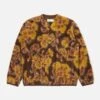 Universal Works Cardigan In Brown Flower Fleece