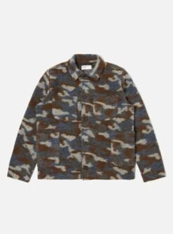 Universal Works Lumber Jacket In Grey Dwight Wool Fleece