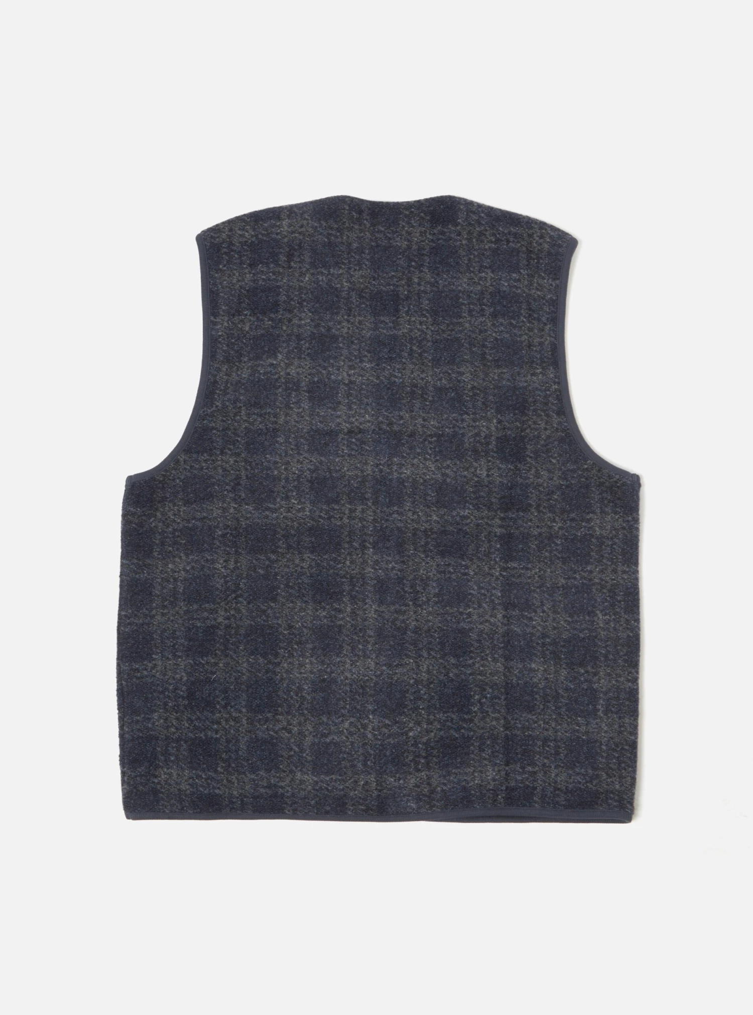 Universal Works Zip Gilet In Navy Swarm Fleece - Image 3