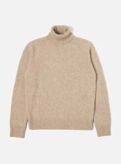 Universal Works Roll Neck In Oatmeal Eco Wool