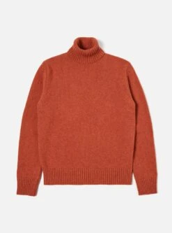 Universal Works Roll Neck In Rust Eco Wool