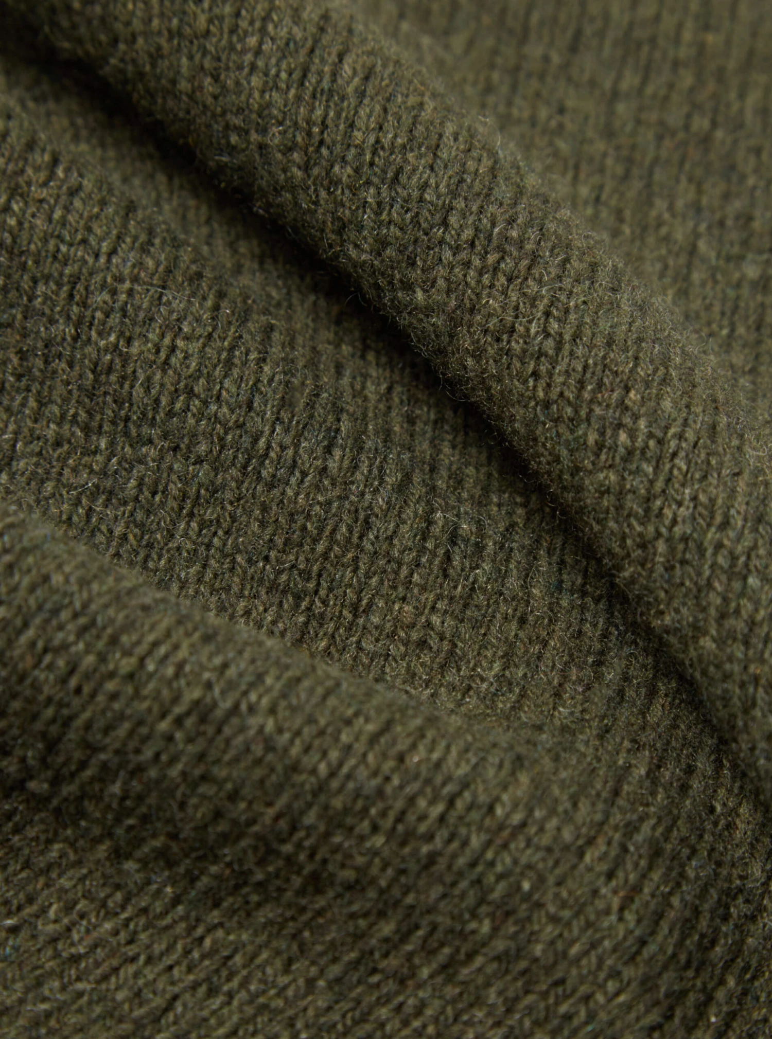 Universal Works Roll Neck In Olive Eco Wool - Image 6