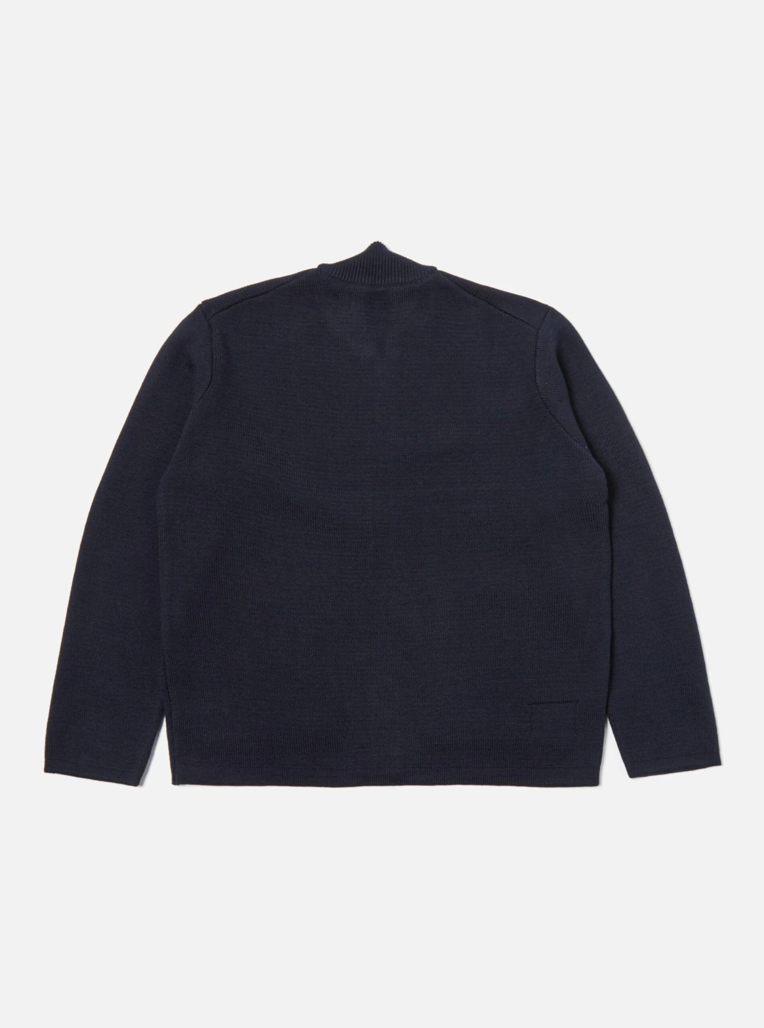 Universal Works Zip Knitwork Jacket In Navy Merino Knit - Image 3