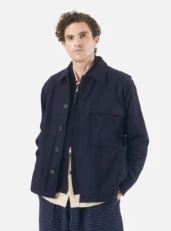 Universal Works Cruiser Jacket In Navy Mowbray