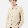 Universal Works L/S Utility Shirt In Sand Soft Flannel Cotton