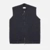 Universal Works Zip Knitwork Gilet In Navy Merino Knit