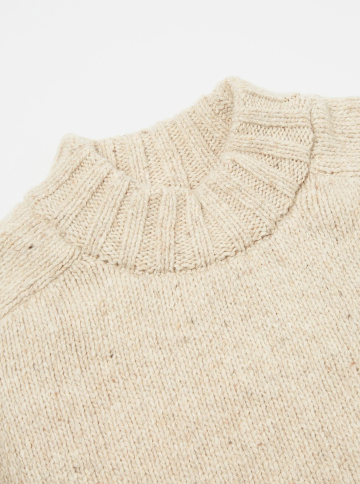 Universal Works Vincent Turtle Neck In Stone Lambswool Fleck - Image 3