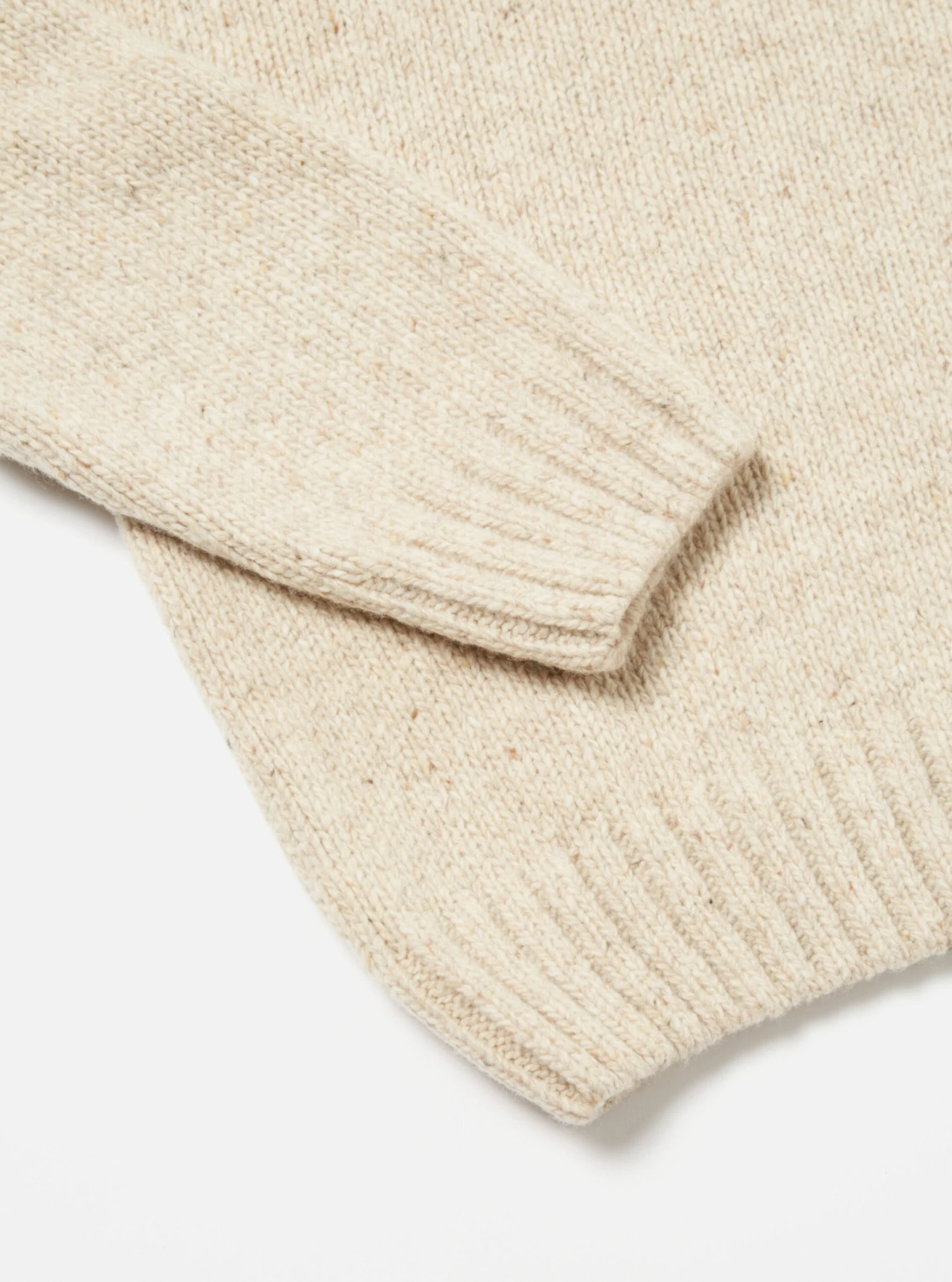 Universal Works Vincent Turtle Neck In Stone Lambswool Fleck - Image 5