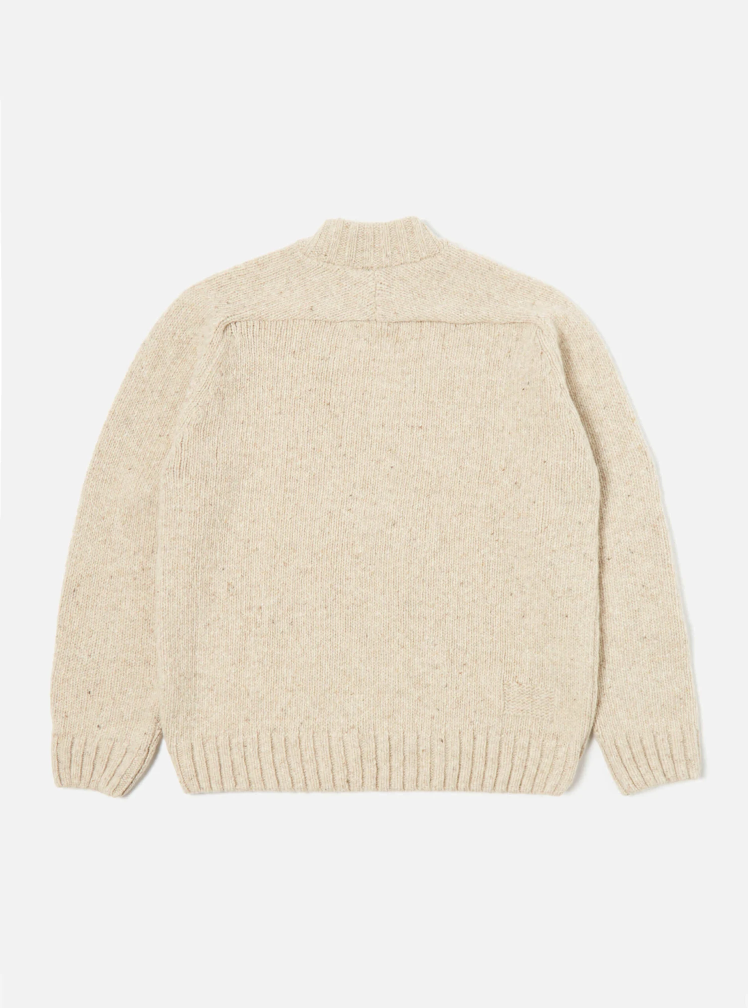 Universal Works Vincent Turtle Neck In Stone Lambswool Fleck - Image 2