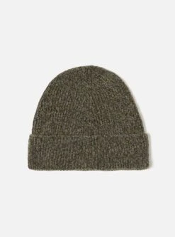 Universal Works Watch Cap In Olive Twisted Italian Wool