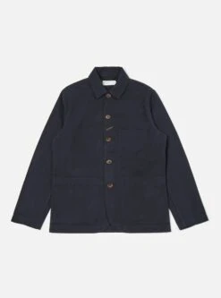 Universal Works Bakers Chore Jacket In Black Nebraska Cotton