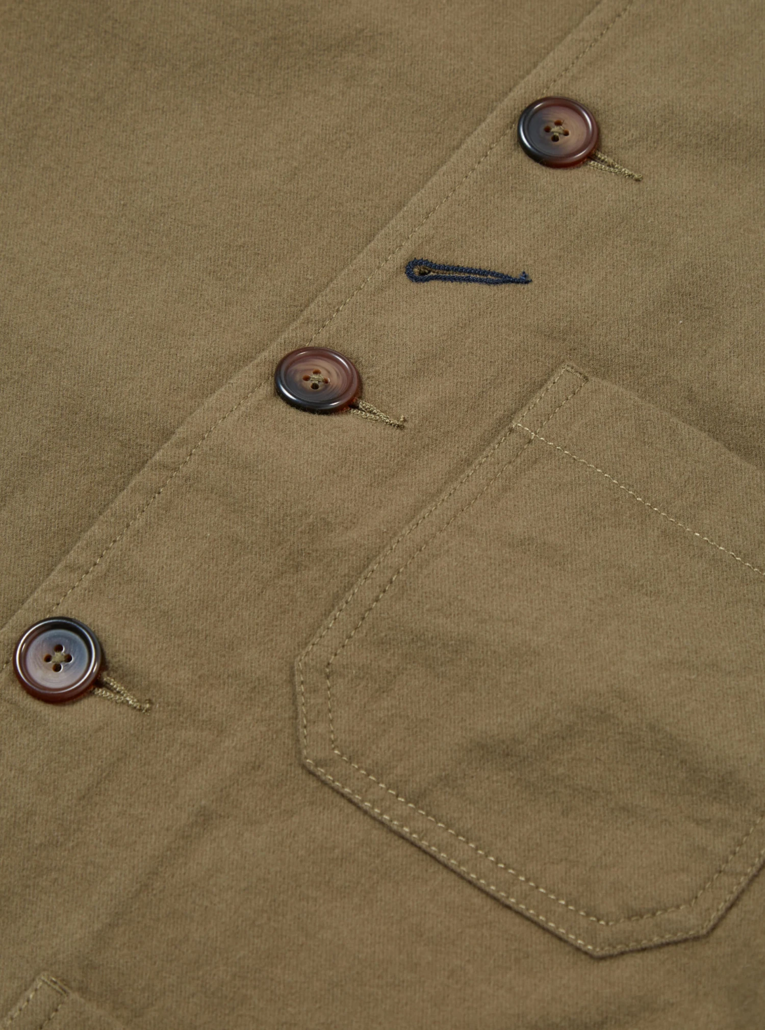 Universal Works Bakers Chore Jacket In Olive Nebraska Cotton - Image 4