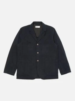 Universal Works Five Pocket Jacket In Black Nebraska Cotton