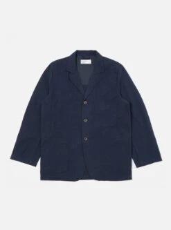 Universal Works Five Pocket Jacket In Navy Nebraska Cotton