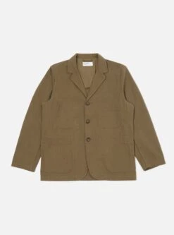 Universal Works Five Pocket Jacket In Olive Nebraska Cotton