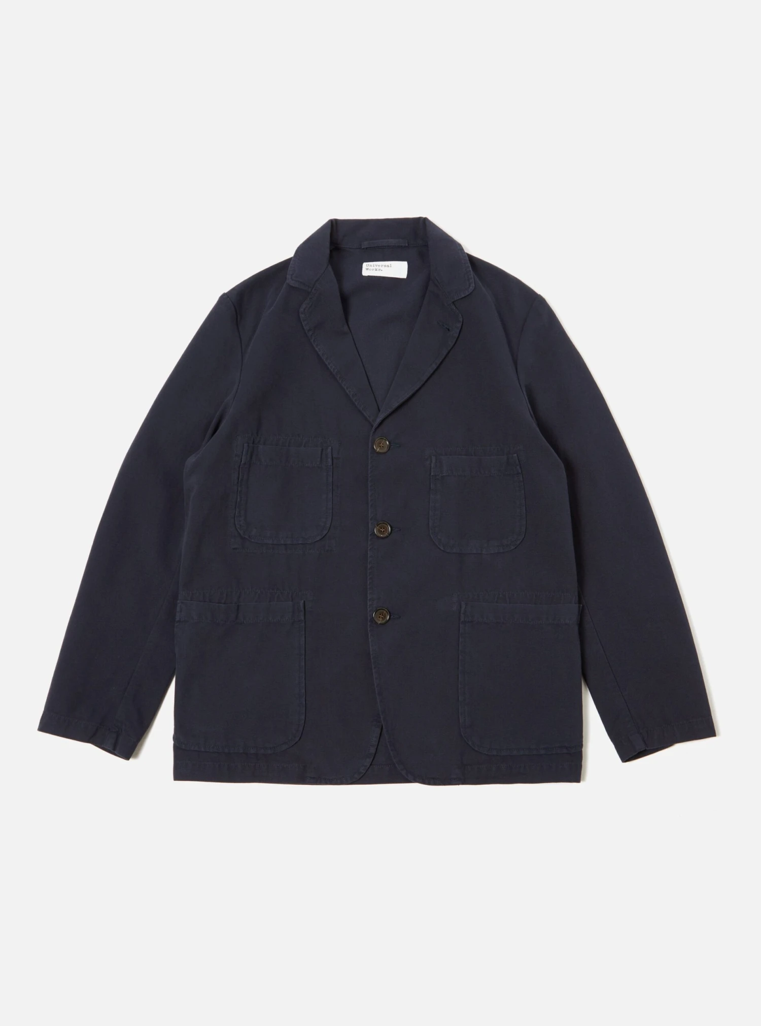 Universal Works Five Pocket Jacket In Navy Canvas