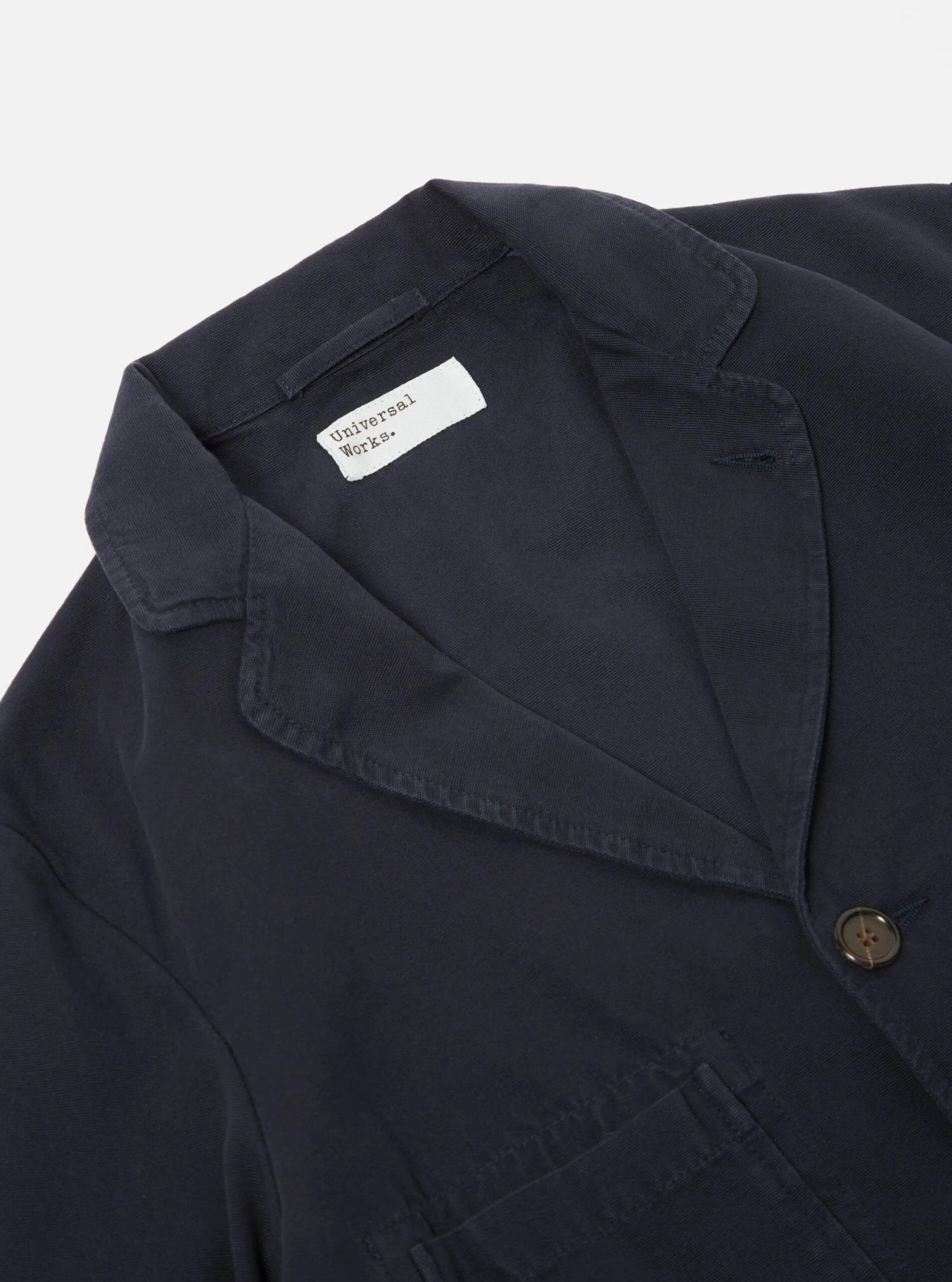 Universal Works Five Pocket Jacket In Navy Canvas - Image 3
