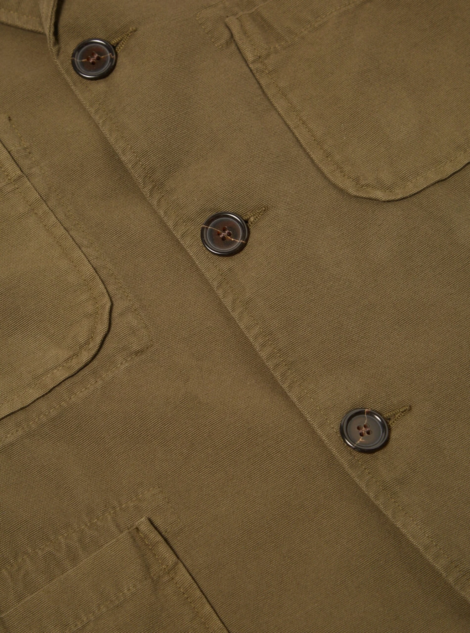 Universal Works Five Pocket Jacket In Olive Canvas - Image 4