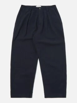 Universal Works Oxford Pant In Navy Recycled Soft Wool