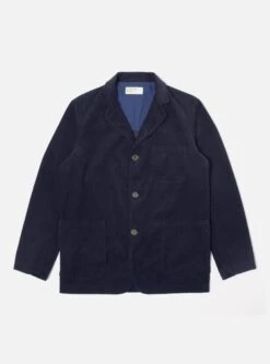 Universal Works Three Button Jacket In Navy Cord
