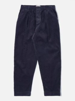 Universal Works Pleated Track Pant In Navy Cord