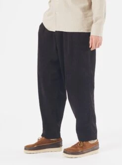 Universal Works Pleated Track Pant In Licorice Cord
