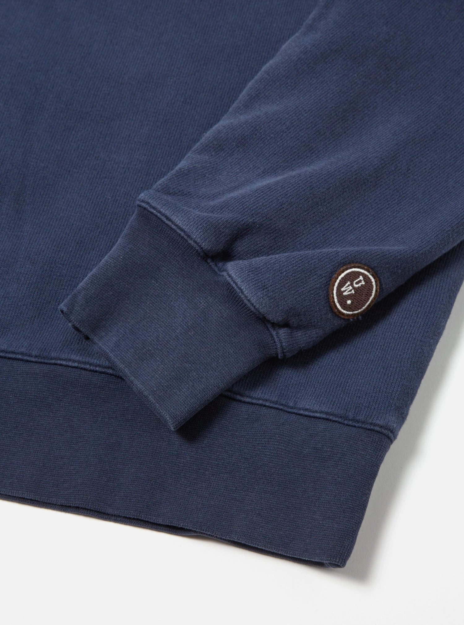 Universal Works Classic Crew Sweatshirt In Navy Dry Handle Brushback - Image 4