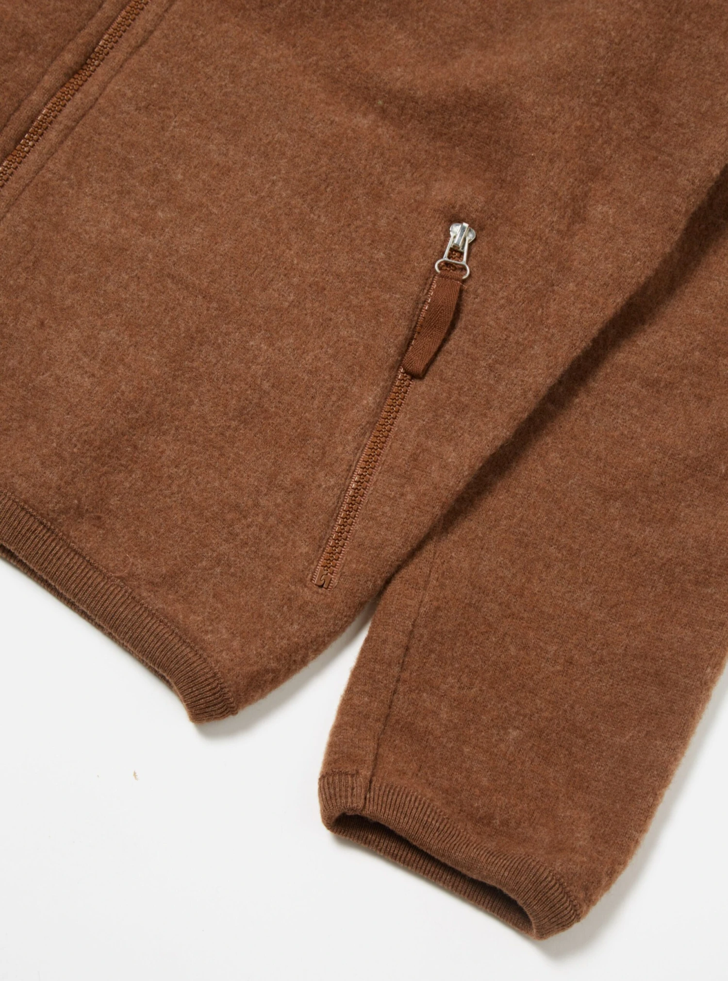 Universal Works Surfer Hoodie In Brown Soft Wool Cotton Knit - Image 5