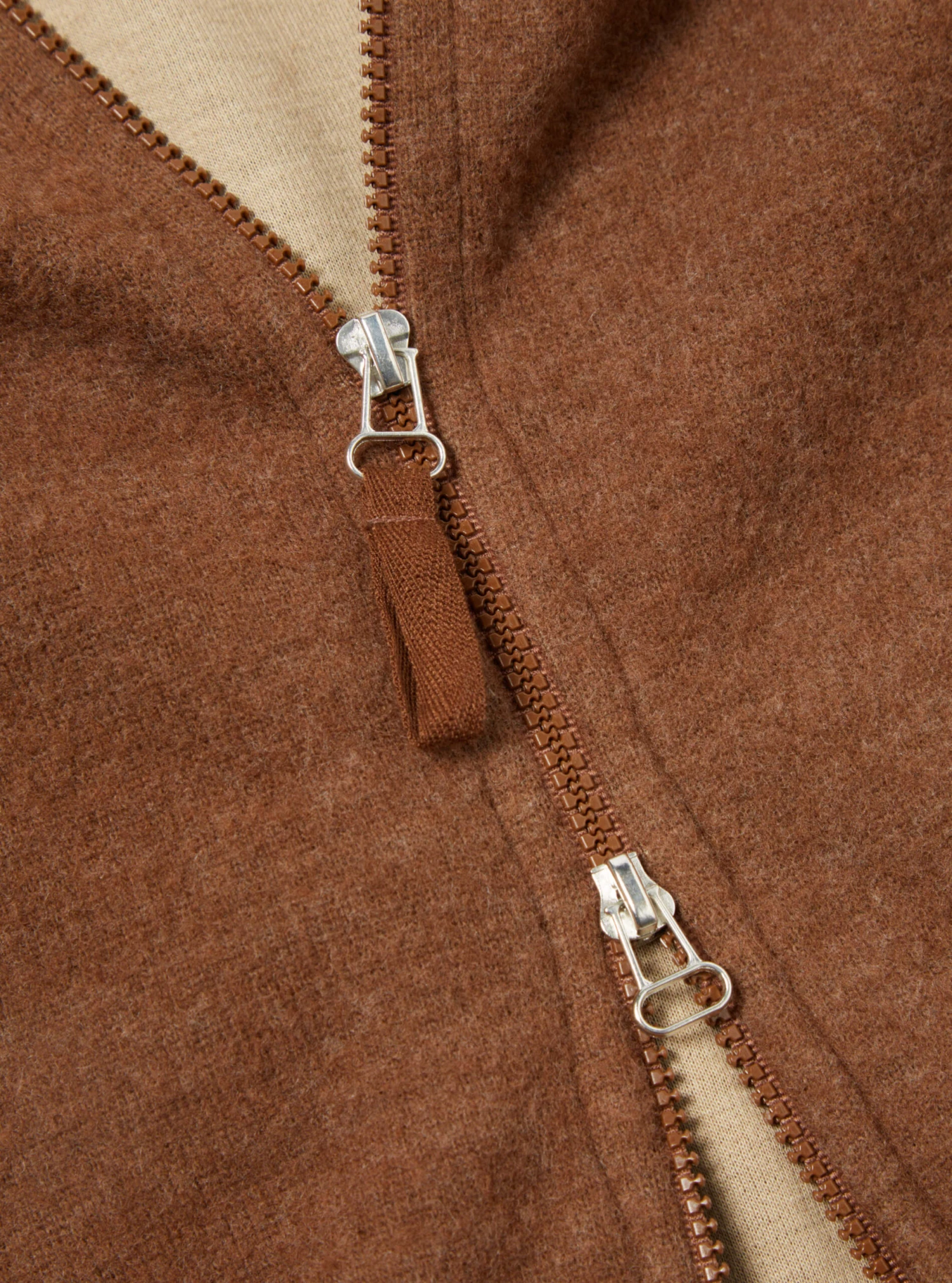 Universal Works Surfer Hoodie In Brown Soft Wool Cotton Knit - Image 4