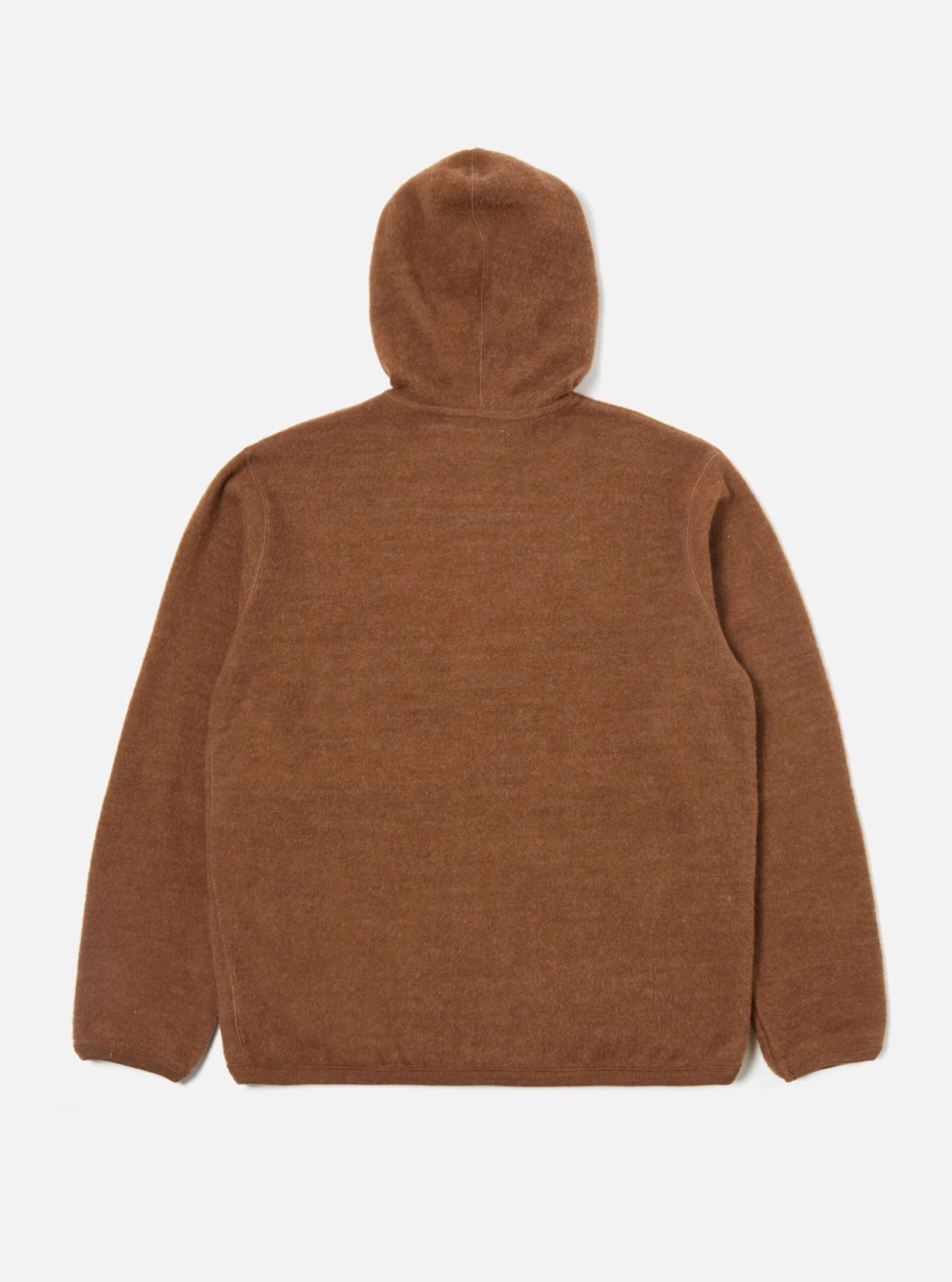 Universal Works Surfer Hoodie In Brown Soft Wool Cotton Knit - Image 2