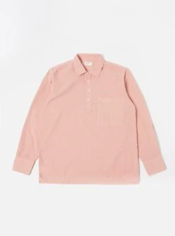 Universal Works Pullover L/S Shirt In Pink Super Fine Cord