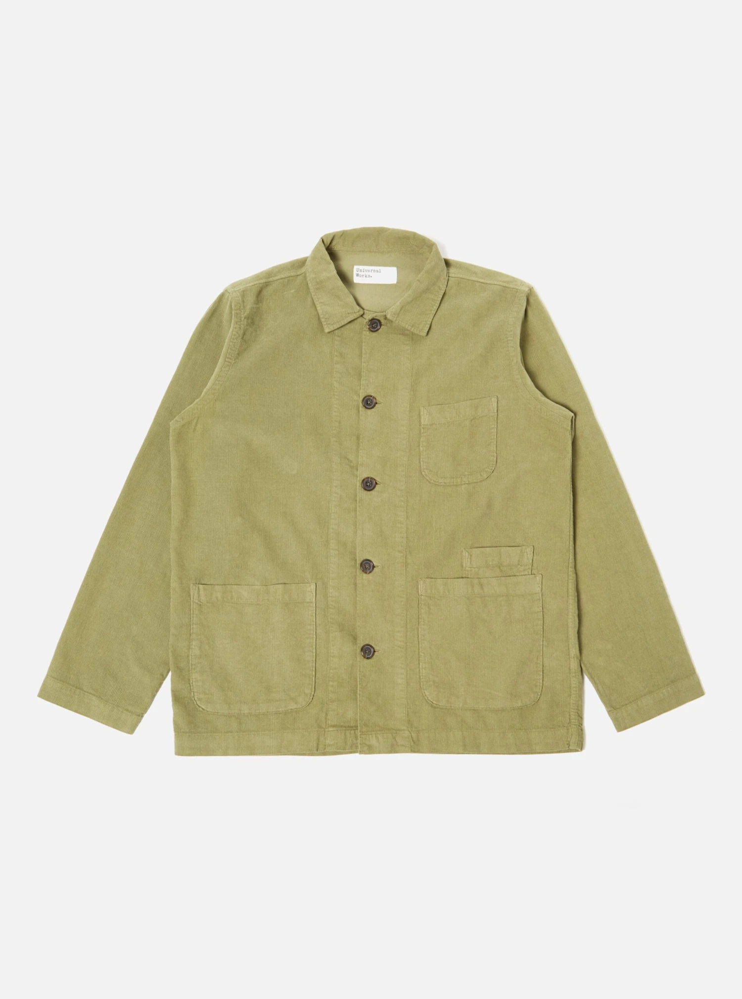 Universal Works Bakers Overshirt In Olive Fine Cord