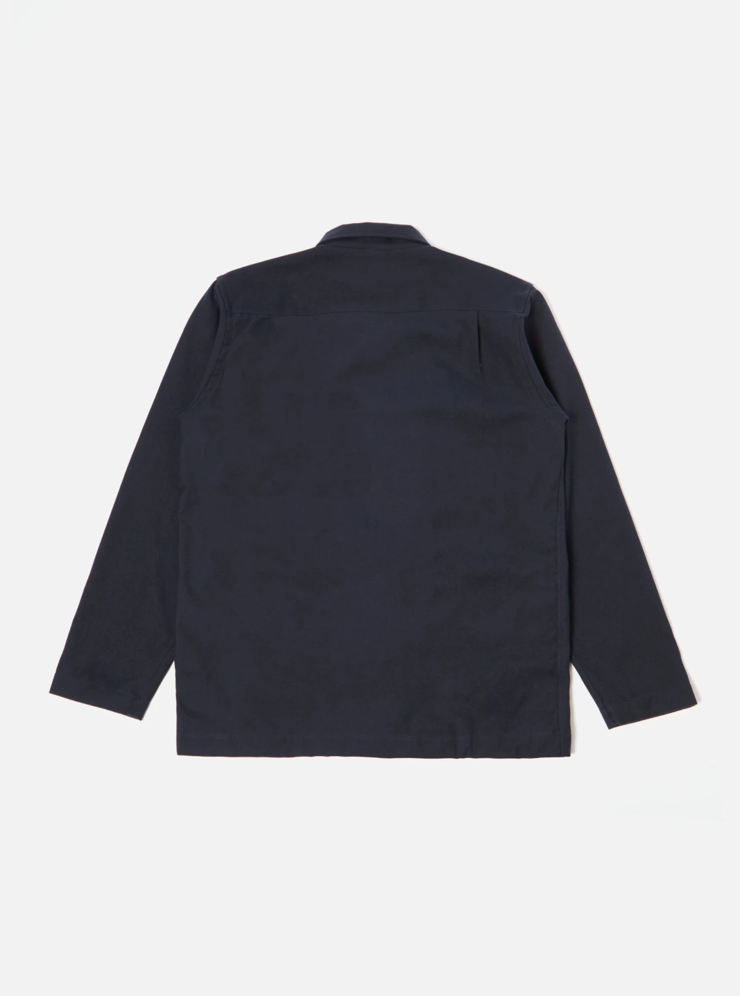 Universal Works Dockside Overshirt In Navy Cotton/Wool Twill - Image 2