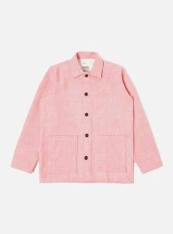 Universal Works Easy Over Jacket In Pink Harris Tweed